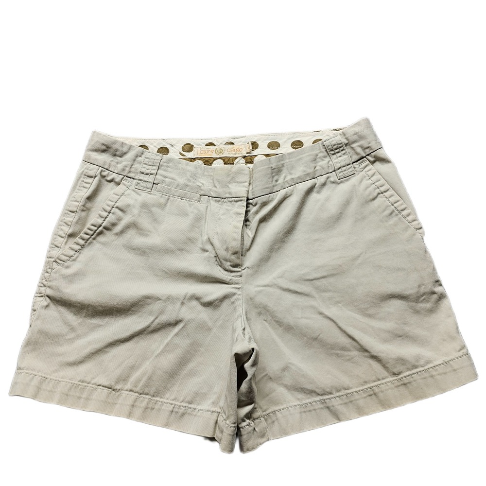 J.Crew Chino Shorts Women 6 Brown City Fit Summer Preppy Low Rise Slash Pocket